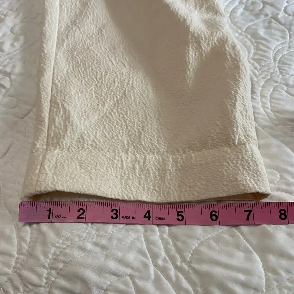 King Tuckfield Pleated Crinkled Trousers Pant Women’s Size Medium Quiet Luxury
